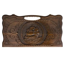 Нарды резные Корабль с ручкой большие, Haleyan