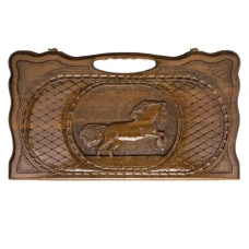 Нарды резные Лошадь с ручкой большие, Haleyan