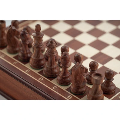 Шахматы ларец Дебют махагон средние