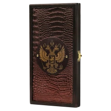 Нарды кожаные Герб России малые