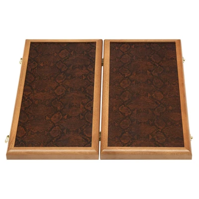 Нарды кожаные Питон коричневые средние