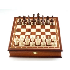 Шахматы ларец Рапид махагон средние