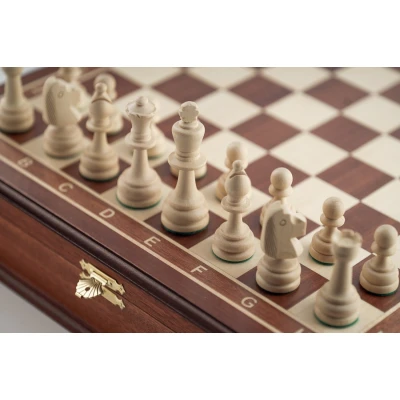 Шахматы ларец Рапид махагон средние