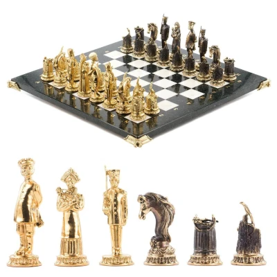 Шахматы Российская Империя мрамор/змеевик 
