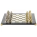 Шахматы "Средневековье" доска 450х450 мм мрамор змеевик металл
