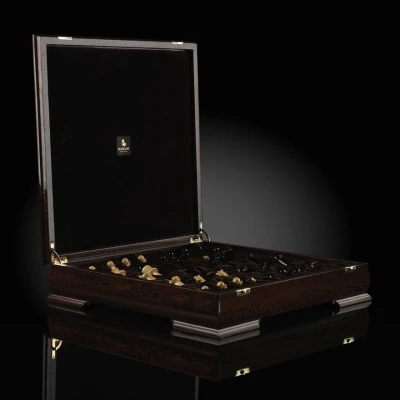 Шахматы Стаунтон Люкс (венге/самшит)