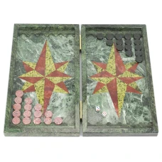 Нарды "Звезда" змеевик, лемезит 