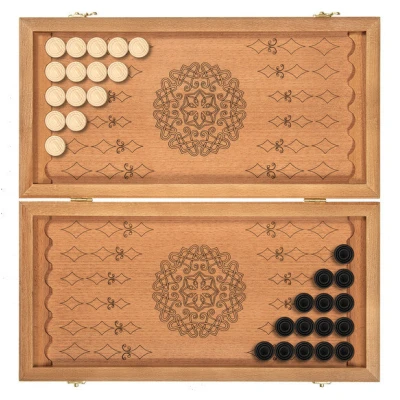 Нарды кожаные Золотые большие