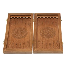 Нарды кожаные Цветочный узор средние