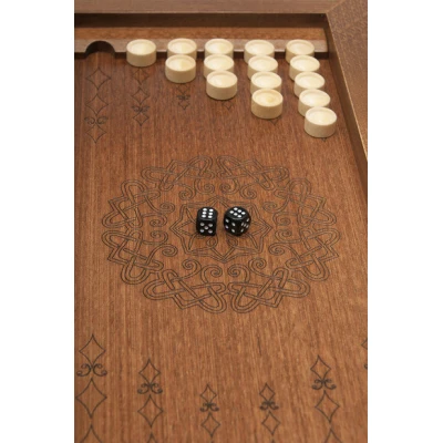 Нарды кожаные Цветочный узор средние