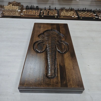 Нарды ручной работы из массива бука 60см Слон