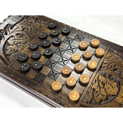 Нарды резные с эпоксидной смолой Скорпион из бука 60 см