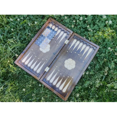 Нарды подарочные из дуба и экокожи 50 на 50 см