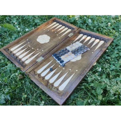 Нарды подарочные из дуба и экокожи 50 на 50 см