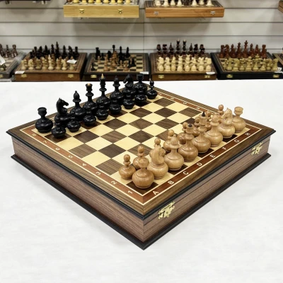 Шахматы подарочные ларец Иллюзия орех