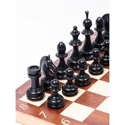 Шахматы деревянные с утяжеленными фигурами из кавказского граба премиум красное дерево