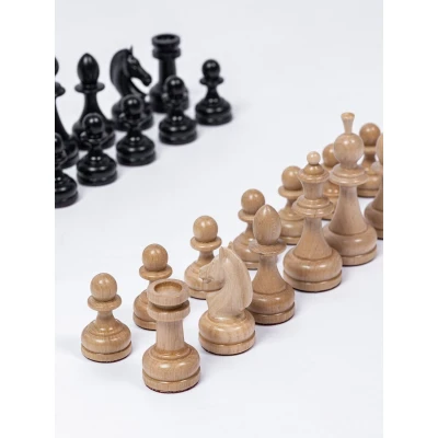 Шахматы деревянные с утяжеленными фигурами из кавказского граба премиум красное дерево