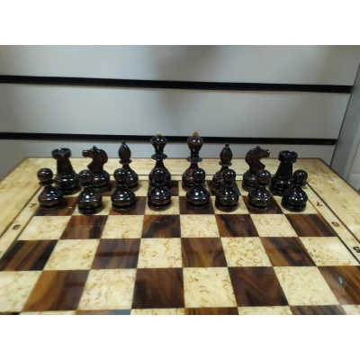 Шахматный Стол из Карельской березы Люкс