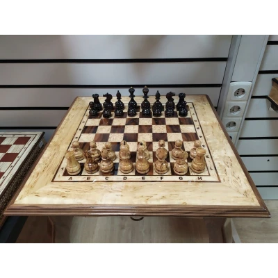 Шахматный Стол из Карельской березы Люкс