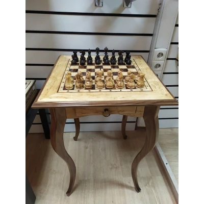 Шахматный Стол из Карельской березы Люкс