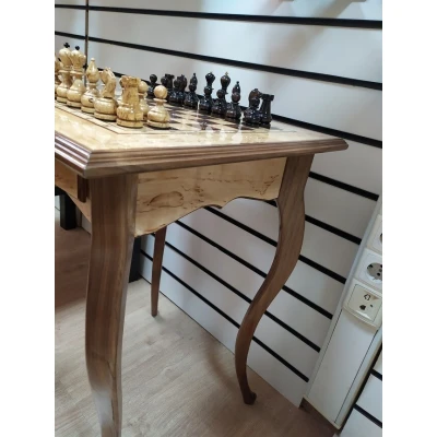 Шахматный Стол из Карельской березы Люкс