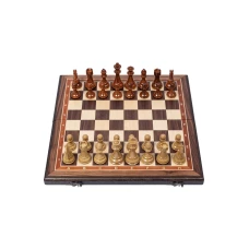 Шахматы подарочные из ореха с фигурами композит большие