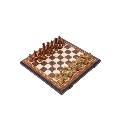 Шахматы подарочные из ореха с фигурами композит большие
