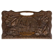 Нарды резные Эчмиадзин с ручкой большие, Haleyan