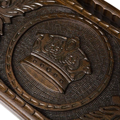 Нарды резные Корона с ручкой малые, Haleyan