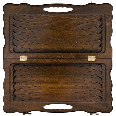 Нарды резные Корона с ручкой малые, Haleyan