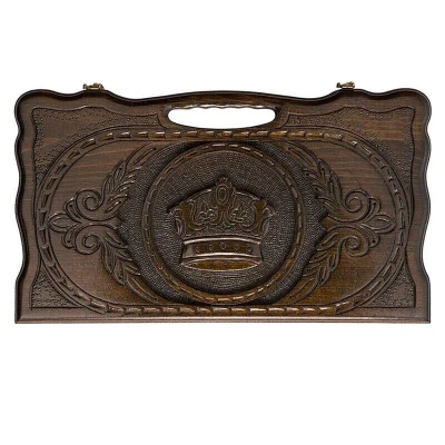 Нарды резные Корона с ручкой малые, Haleyan