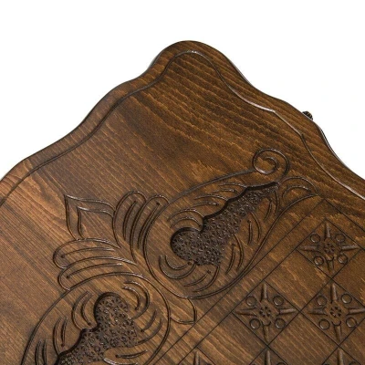 Нарды резные Охота на медведя с ручкой большие, Haleyan