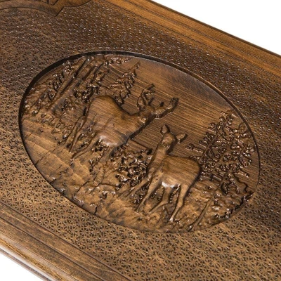 Нарды резные Орел с ручкой малые, Haleyan