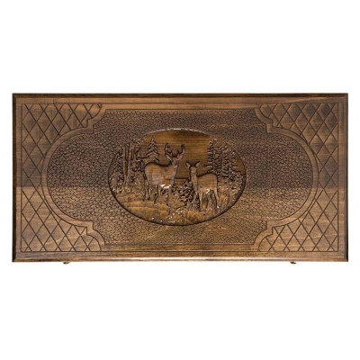 Нарды резные Орел с ручкой малые, Haleyan