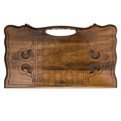 Нарды резные Олень с ручкой большие, Haleyan