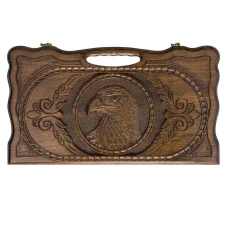 Нарды резные Орел с ручкой средние, Haleyan