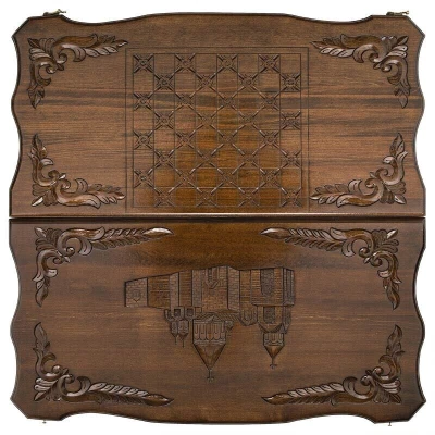 Нарды резные Собор с ручкой большие, Haleyan