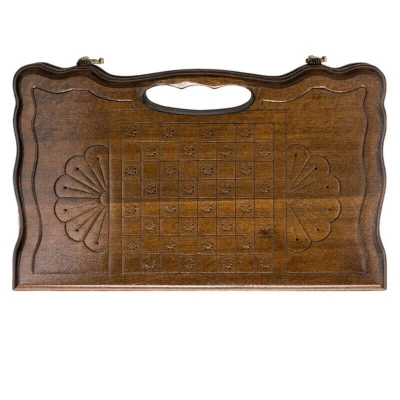 Нарды резные Тигр с ручкой мини, Haleyan