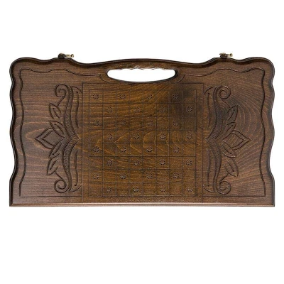 Нарды резные Тигр с ручкой средние, Haleyan