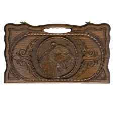 Нарды резные Тигр с ручкой средние, Haleyan