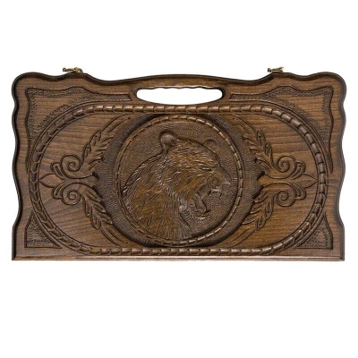 Нарды резные Тигр с ручкой средние, Haleyan