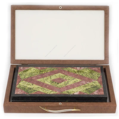 Нарды Ромб лемезит, змеевик 480х440х25 мм