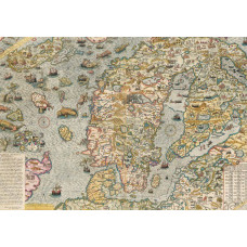Пазл Carta Marina, 1539 - историческая карта Северной Европы (1000 элементов)