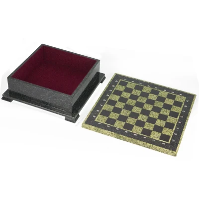 Шахматный ларец фигуры Русские змеевик 42х42х13 см 22 кг