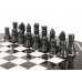Шахматный стол с каменными фигурами мрамор змеевик 60х60х62 мм
