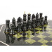 Шахматный стол с каменными фигурами змеевик 60х60х62 см