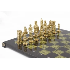 Шахматы Камелот бронза змеевик 400х400 мм