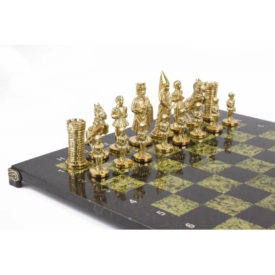 Шахматы Камелот бронза змеевик 400х400 мм