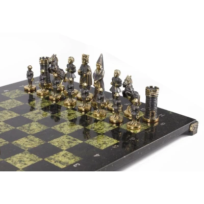 Шахматы Камелот бронза змеевик 400х400 мм