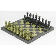 Шахматы камень змеевик доска 40х40 см